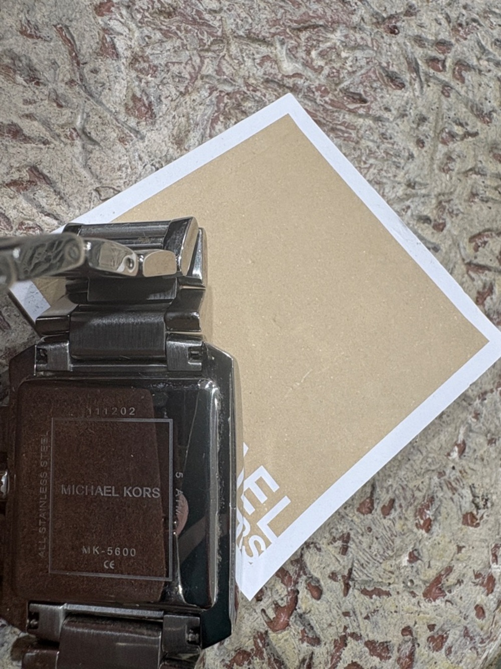 Michael Kors Silver Square-Link Chronograph Bracelet Watch - Picture 2 of 3